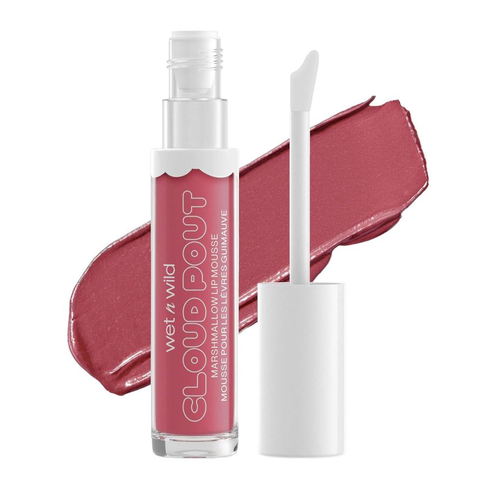 wet n wild Lip Cream Cloud Pout w/Marshmallow, Pink Girl, You’re Whipped | Argan Oil | Vitamin E | Marshmallow Flavored(Pink Marsh To My Mallow)