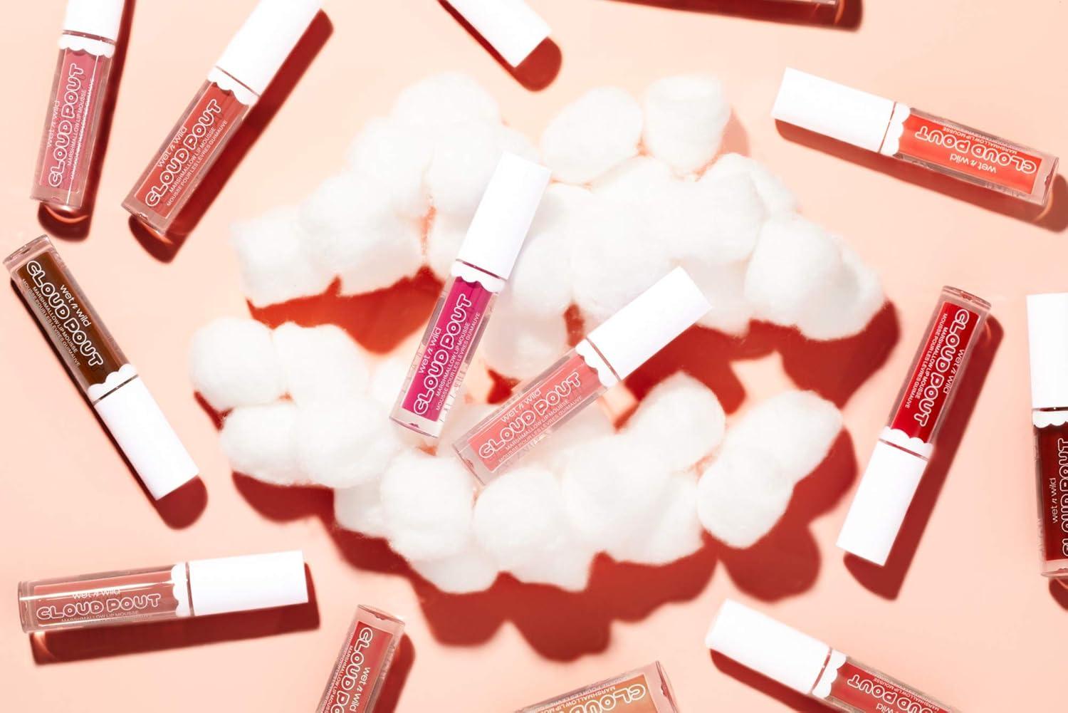 wet n wild Lip Cream Cloud Pout w/Marshmallow, Pink Girl, You’re Whipped | Argan Oil | Vitamin E | Marshmallow Flavored(Light Pink Cloud Chaser)