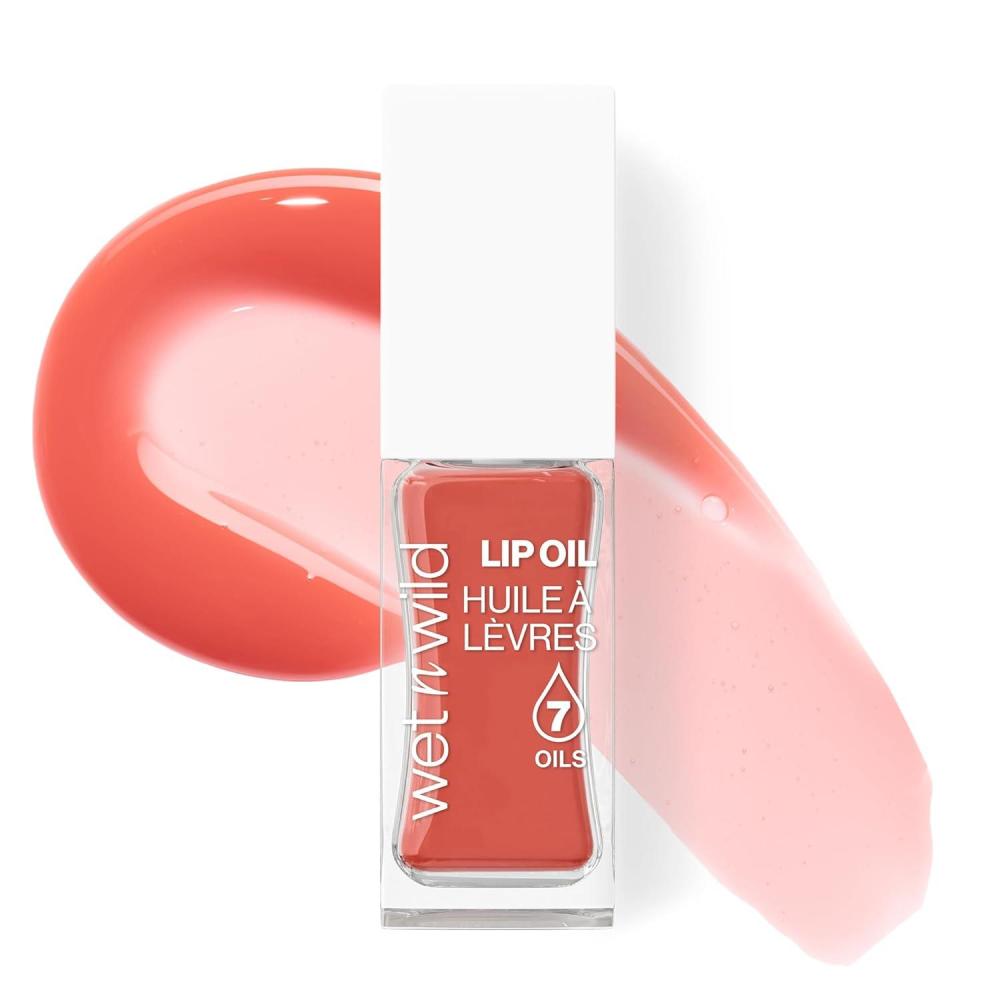 wet n wild Hello Kitty Glitter Lip Oil, New 10 Oil Infused Formula, Warm Apple Pie Lightly Scented, Sparkly Bold Colors, Cruelty-Free & Vegan – Diamond Bow(Cedar Rose)