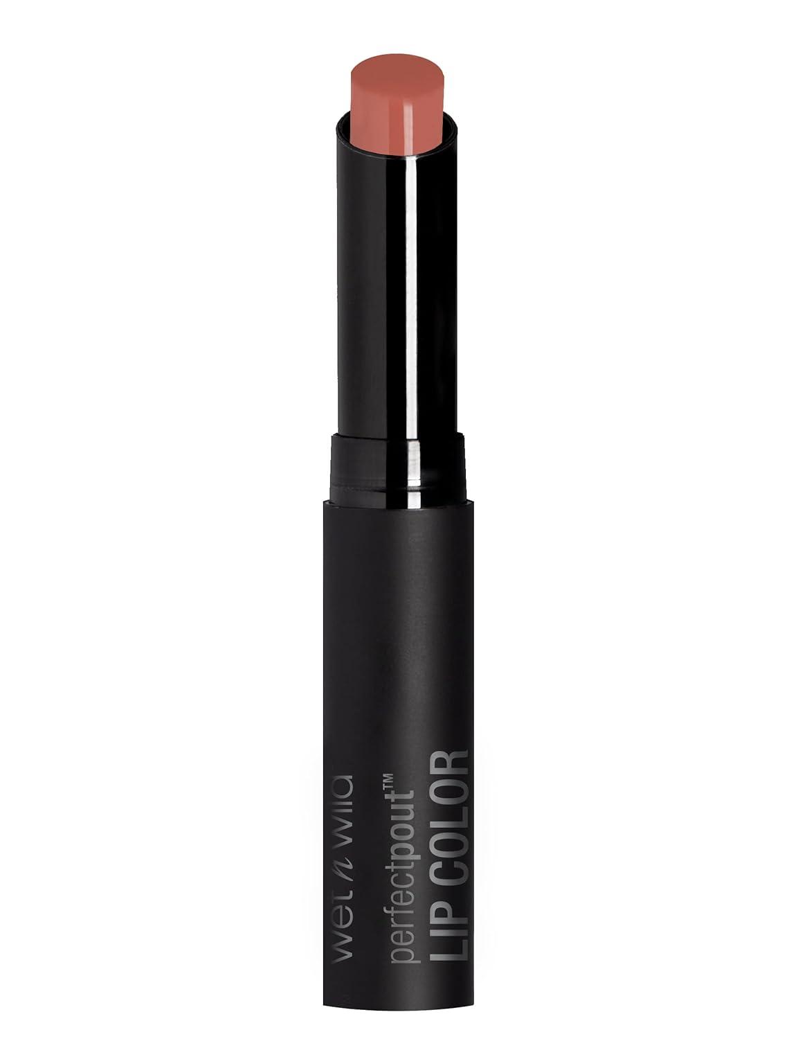 wet n wild Perfect Pout Lipstick, Black Power Outage Vegan | Gluten-Free | Cruelty-Free | Lip Color(Bare Your Soul)
