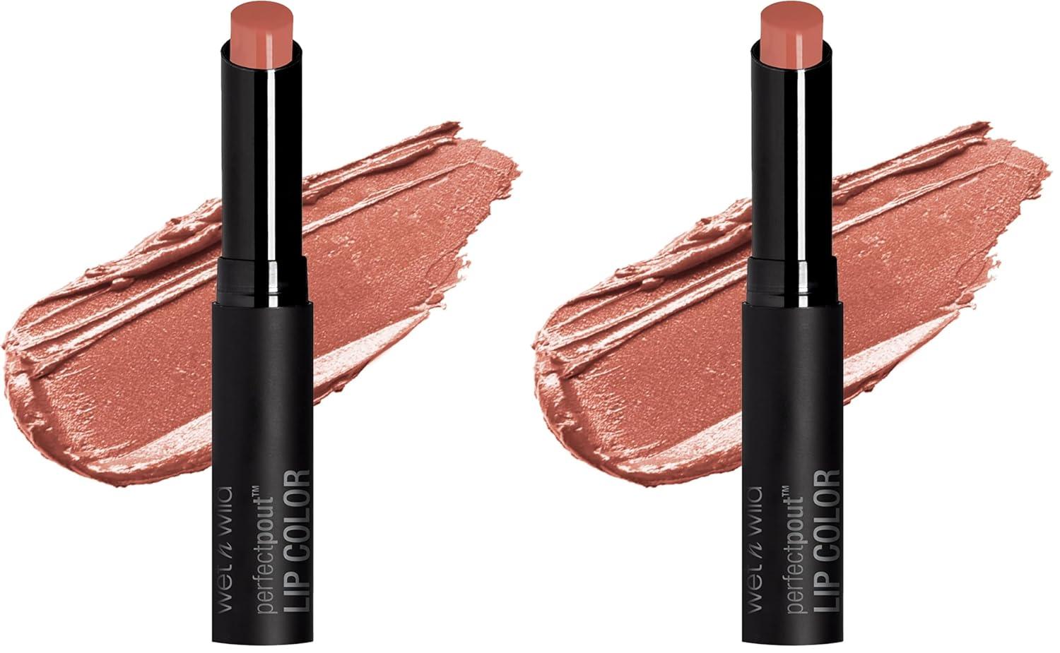wet n wild Perfect Pout Lipstick, Black Power Outage Vegan | Gluten-Free | Cruelty-Free | Lip Color(Bare Your Soul)