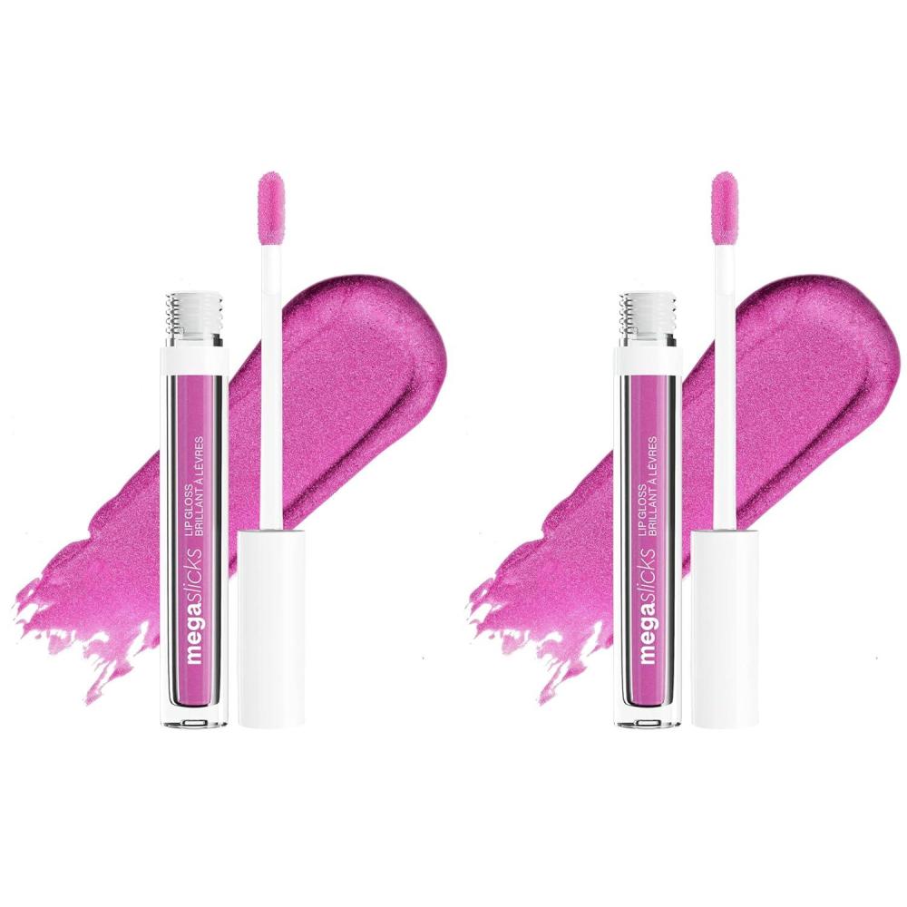 wet n wild MegaSlicks Lip Gloss, Ultra-Glossy, Vitamin-E Enriched, Ultra-Gloss High Shine Moisturizing, Cruelty-Free & Vegan – Berried Treasure (Pack of 2)(1 Count (Pack of 2))