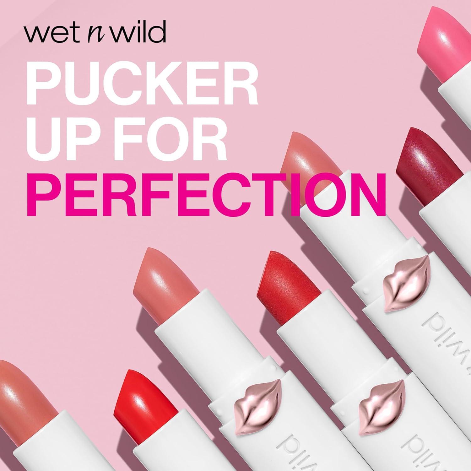wet n wild Mega Last High-Shine Lipstick Lip Color, Infused with Seed Oils For a Nourishing High-Shine, Buildable & Blendable Creamy Color, Cruelty-Free & Vegan – Pinky Ring(Raining Rubies)