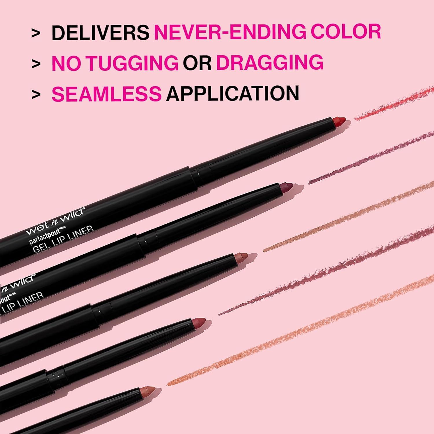 wet n wild Perfect Pout Matte Retractable Gel Lip Liner Pencil, Rich Creamy Long Lasting Color, Well-Defined and Flawless Application, Vegan & Cruelty-Free – Purple Lay Down the Mauves(Lay Down the Mauves)
