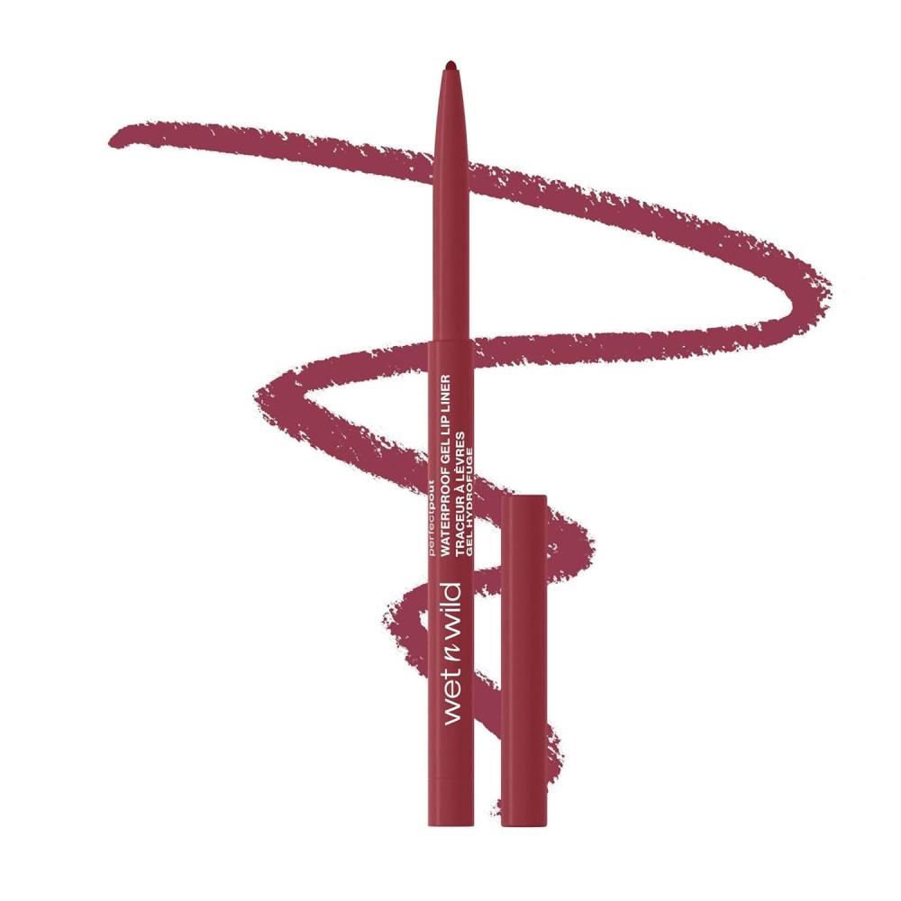 wet n wild Perfect Pout Matte Retractable Gel Lip Liner Pencil, Rich Creamy Long Lasting Color, Well-Defined and Flawless Application, Vegan & Cruelty-Free – Purple Lay Down the Mauves(Gone Burgundy)