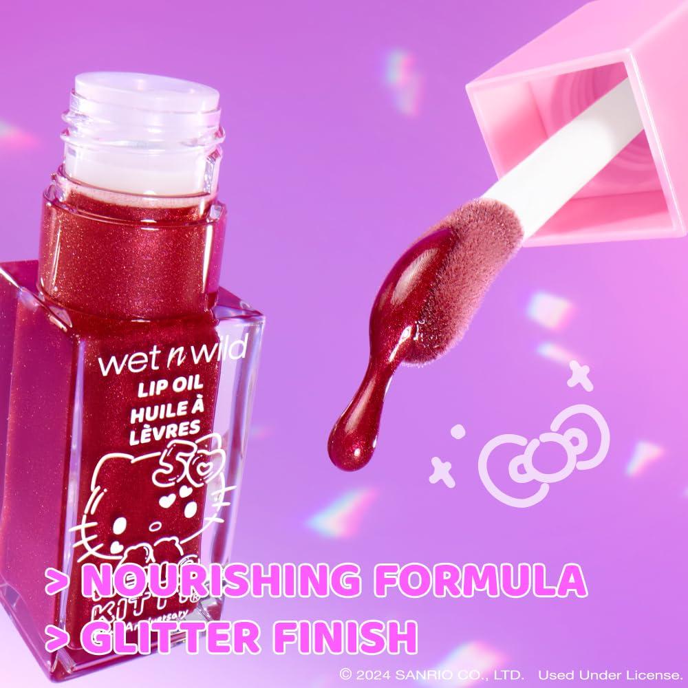 wet n wild Lip Oil – Lightweight, Non-Sticky, Hydrating & Nourishing Formula with 7 Conditioning Oils, Vegan & Cruelty-Free – Cedar Rose(Magic Apple)
