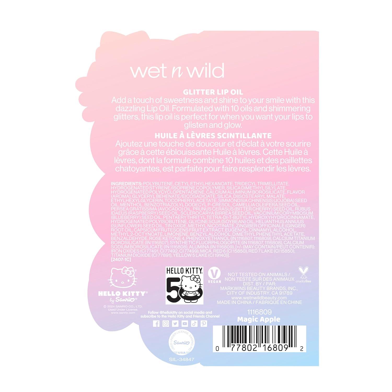 wet n wild Lip Oil – Lightweight, Non-Sticky, Hydrating & Nourishing Formula with 7 Conditioning Oils, Vegan & Cruelty-Free – Cedar Rose(Magic Apple)