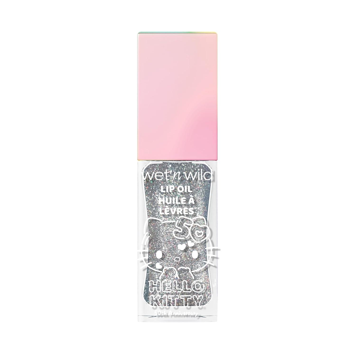 wet n wild Hello Kitty Glitter Lip Oil, New 10 Oil Infused Formula, Warm Apple Pie Lightly Scented, Sparkly Bold Colors, Cruelty-Free & Vegan – Diamond Bow(Diamond Bow)