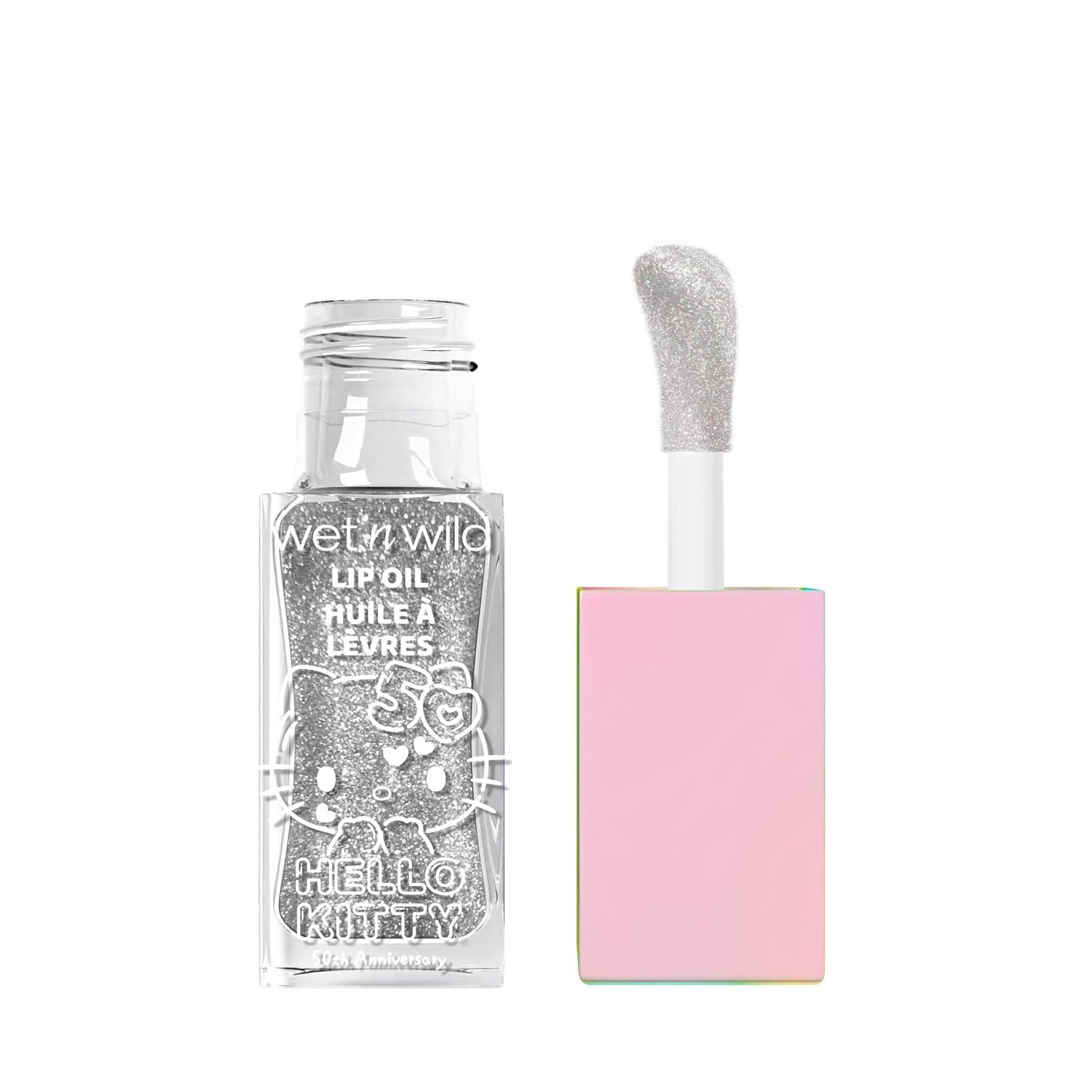 wet n wild Hello Kitty Glitter Lip Oil, New 10 Oil Infused Formula, Warm Apple Pie Lightly Scented, Sparkly Bold Colors, Cruelty-Free & Vegan – Diamond Bow(Diamond Bow)