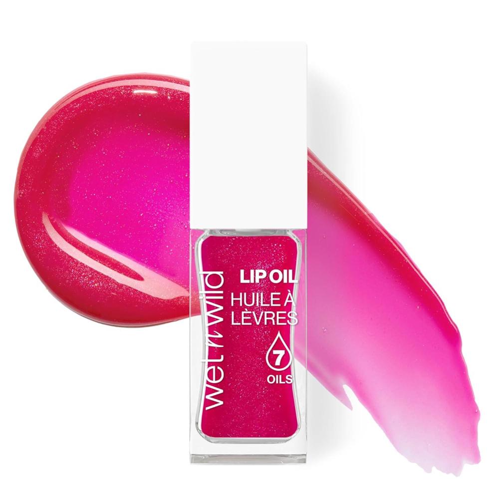 wet n wild Hello Kitty Glitter Lip Oil, New 10 Oil Infused Formula, Warm Apple Pie Lightly Scented, Sparkly Bold Colors, Cruelty-Free & Vegan – Diamond Bow(Dress Code)
