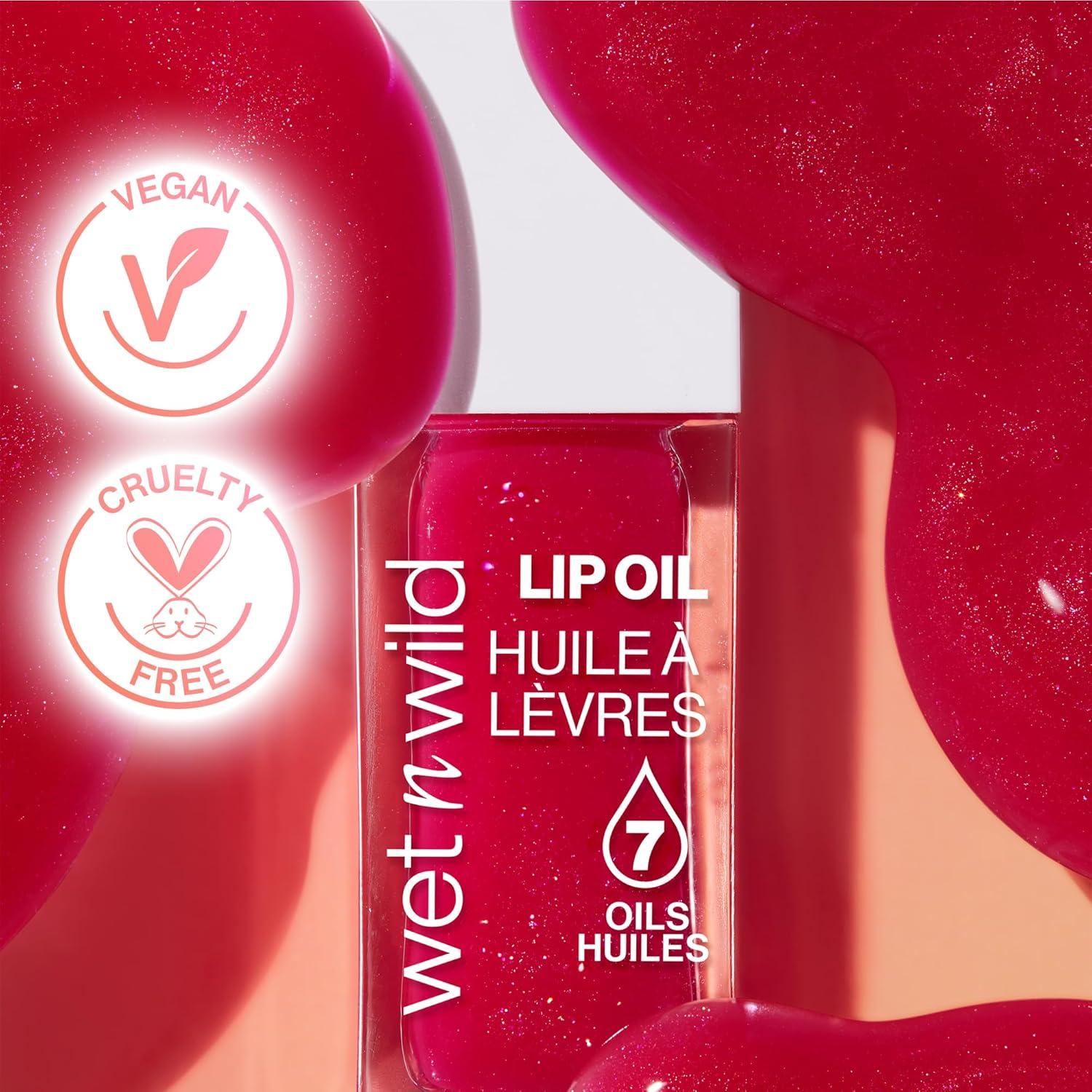 wet n wild Hello Kitty Glitter Lip Oil, New 10 Oil Infused Formula, Warm Apple Pie Lightly Scented, Sparkly Bold Colors, Cruelty-Free & Vegan – Diamond Bow(Dress Code)