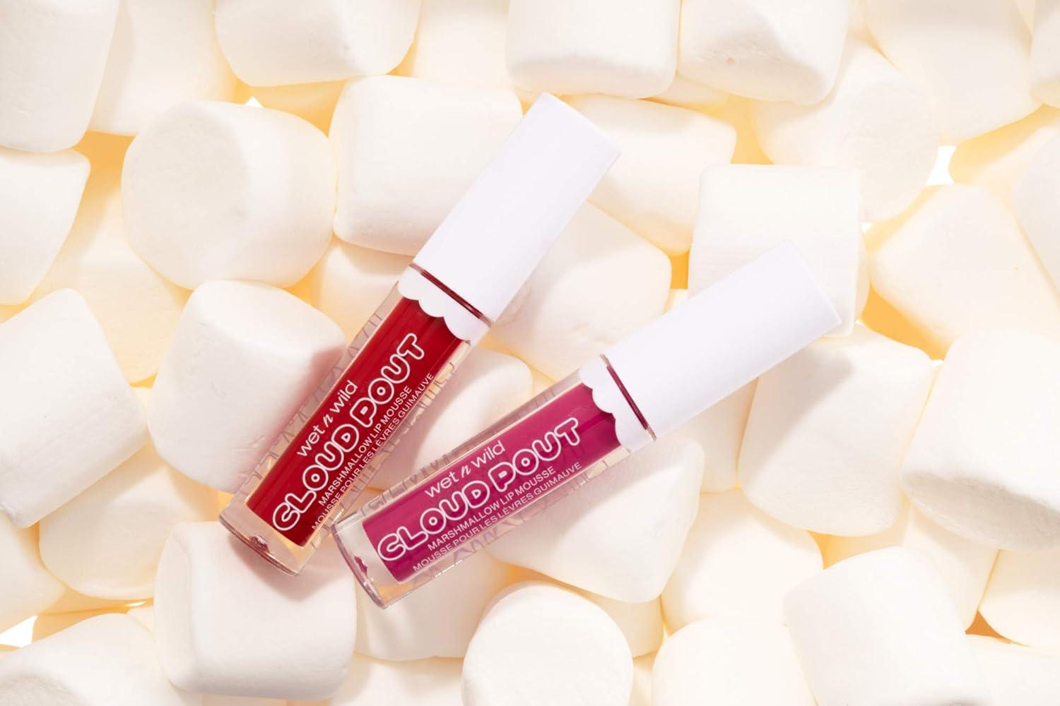 wet n wild Lip Cream Cloud Pout w/Marshmallow, Pink Girl, You’re Whipped | Argan Oil | Vitamin E | Marshmallow Flavored(Hot Pink Candy Wasted)