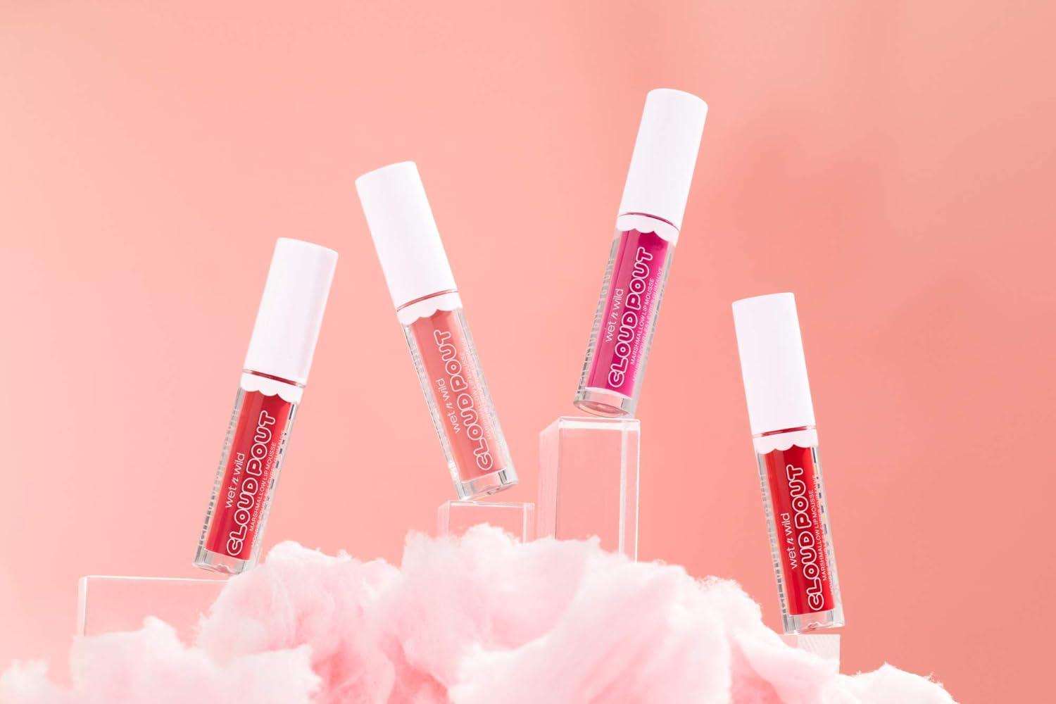 wet n wild Lip Cream Cloud Pout w/Marshmallow, Pink Girl, You’re Whipped | Argan Oil | Vitamin E | Marshmallow Flavored(Hot Pink Candy Wasted)
