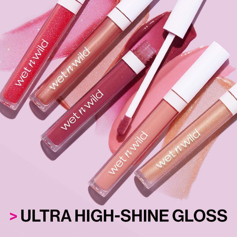 wet n wild MegaSlicks Lip Gloss, Ultra-Glossy, Vitamin-E Enriched, Ultra-Gloss High Shine Moisturizing, Cruelty-Free & Vegan – Berried Treasure(Carded)(Wined and Dined)