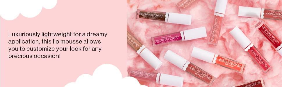 wet n wild Lip Cream Cloud Pout w/Marshmallow, Pink Girl, You’re Whipped | Argan Oil | Vitamin E | Marshmallow Flavored(Light Pink Pour Some Suga On Me)
