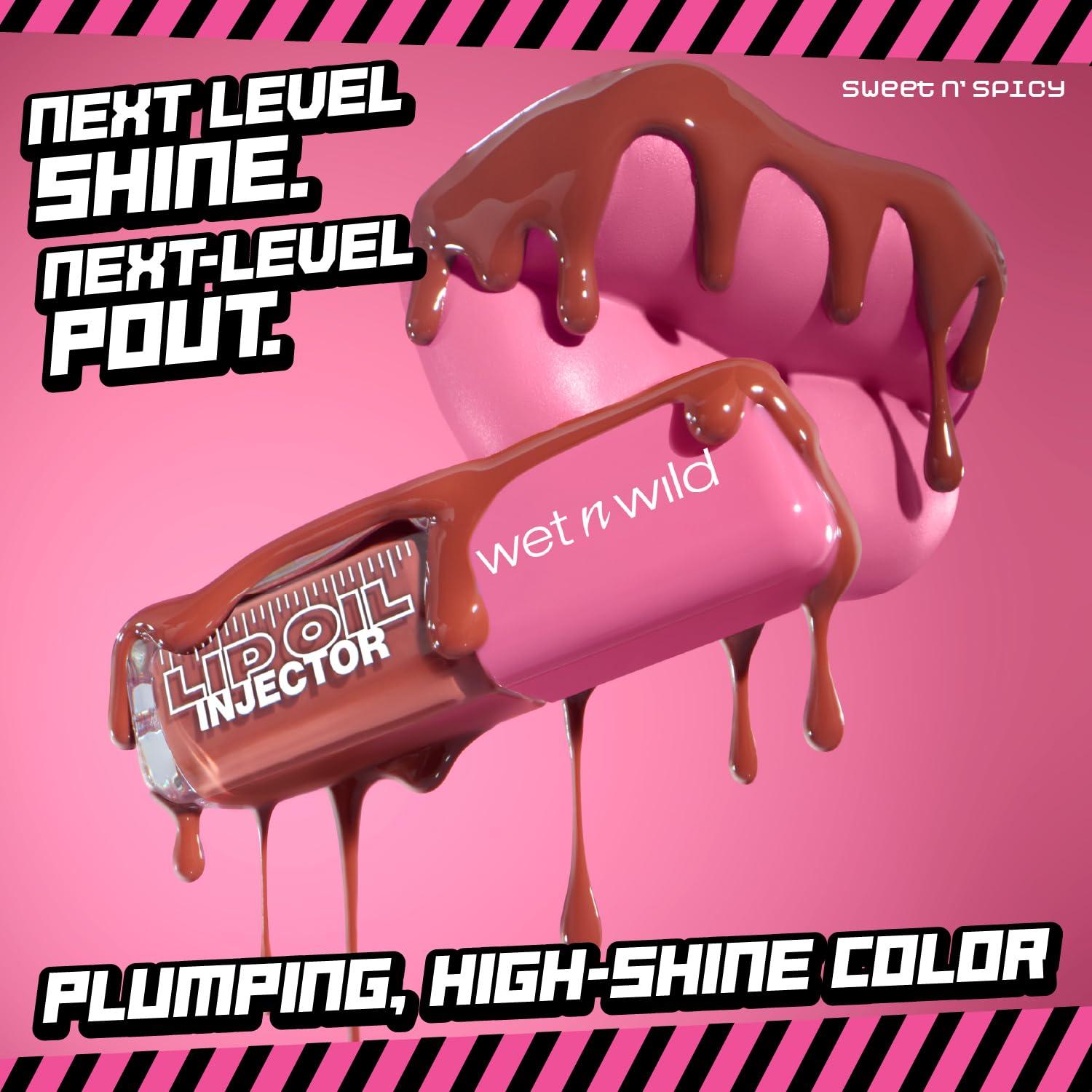 wet n wild Hello Kitty Glitter Lip Oil, New 10 Oil Infused Formula, Warm Apple Pie Lightly Scented, Sparkly Bold Colors, Cruelty-Free & Vegan – Diamond Bow(Sweet n’ Spicy)