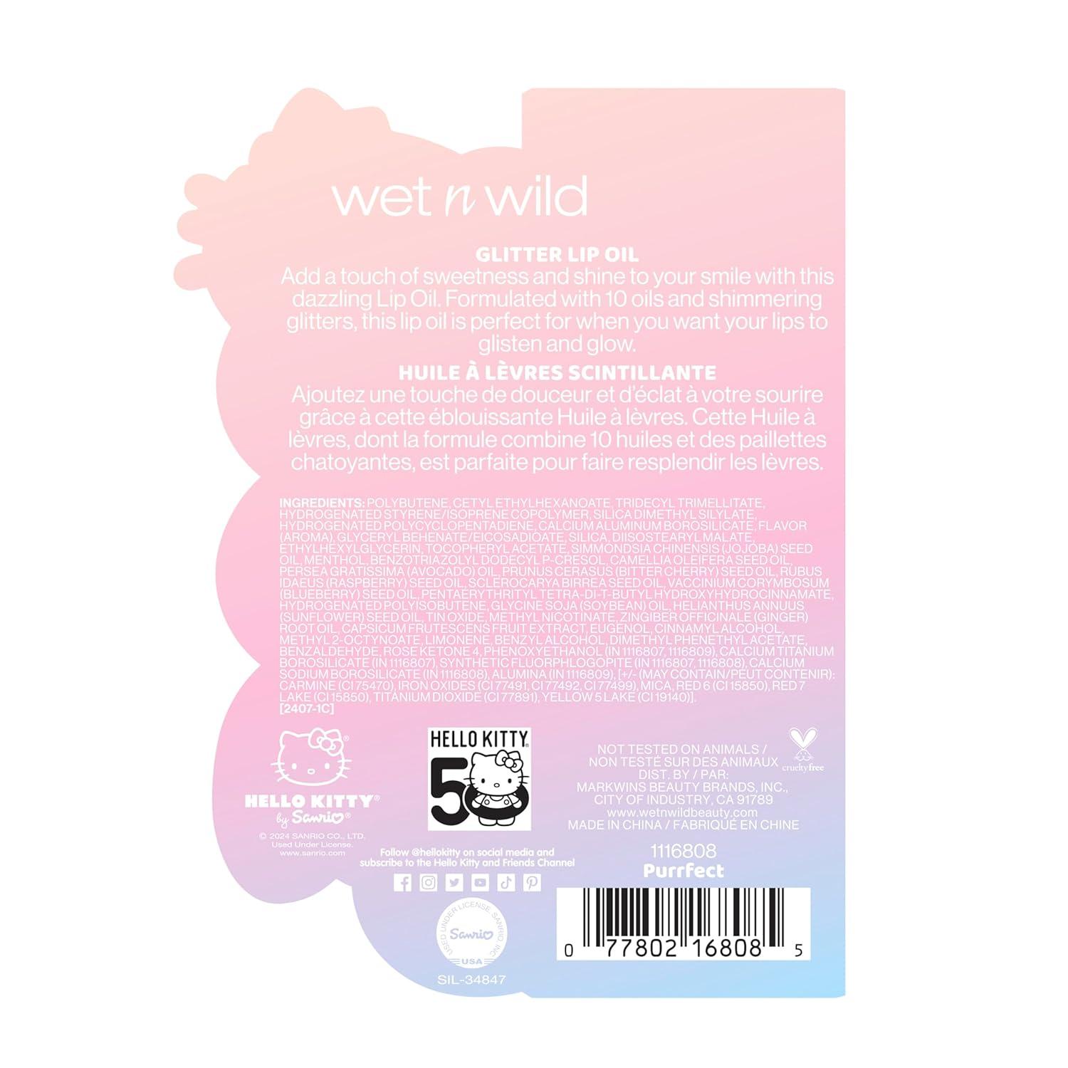 wet n wild Lip Oil – Lightweight, Non-Sticky, Hydrating & Nourishing Formula with 7 Conditioning Oils, Vegan & Cruelty-Free – Cedar Rose(Purrfect)