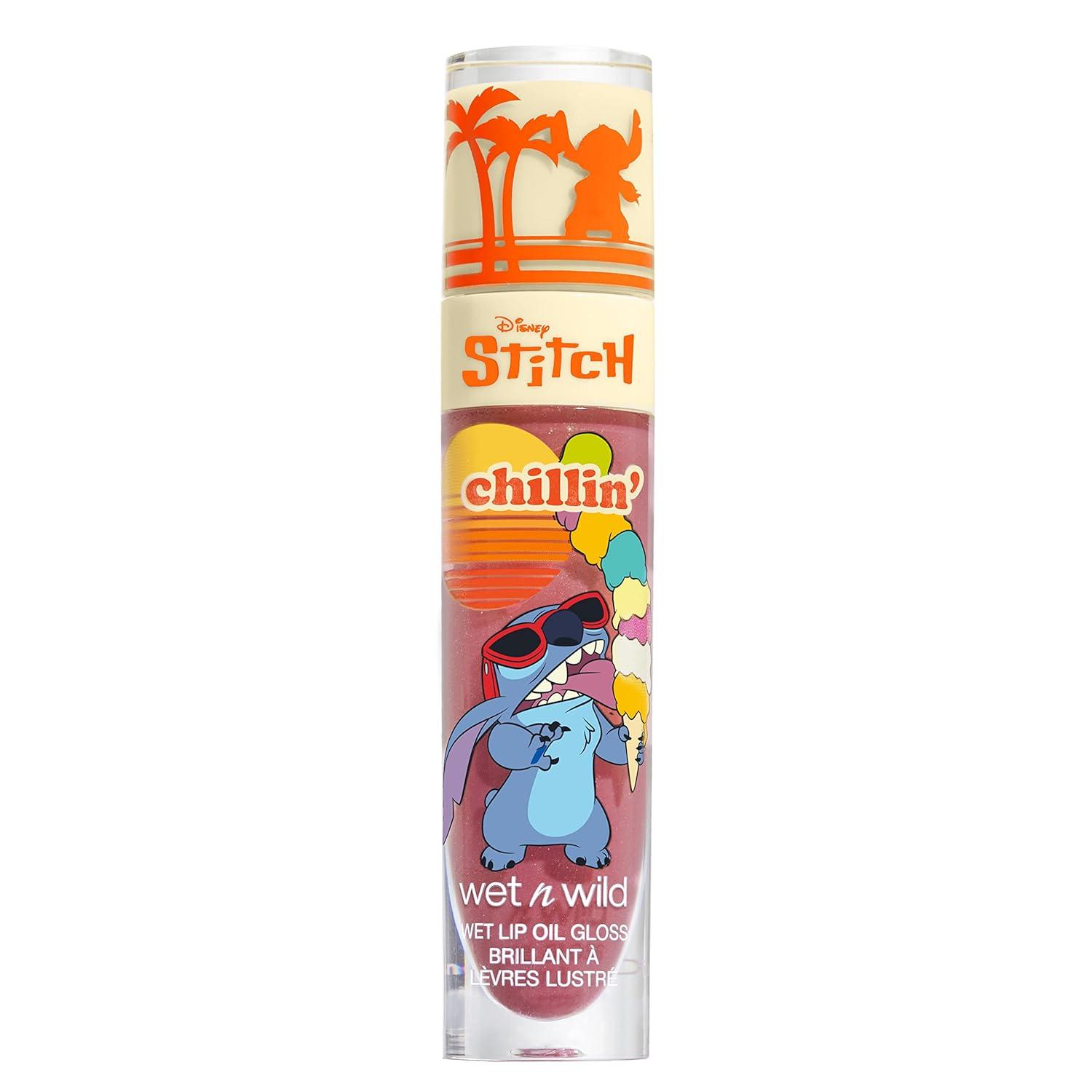 wet n wild Hello Kitty Glitter Lip Oil, New 10 Oil Infused Formula, Warm Apple Pie Lightly Scented, Sparkly Bold Colors, Cruelty-Free & Vegan – Diamond Bow(Chillin’ Wet Pink)