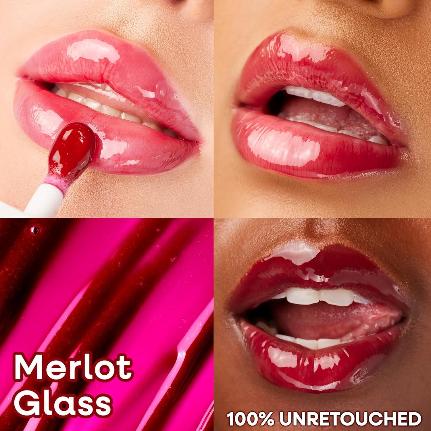 wet n wild Lip Oil – Lightweight, Non-Sticky, Hydrating & Nourishing Formula with 7 Conditioning Oils, Vegan & Cruelty-Free – Cedar Rose(Merlot Glass)