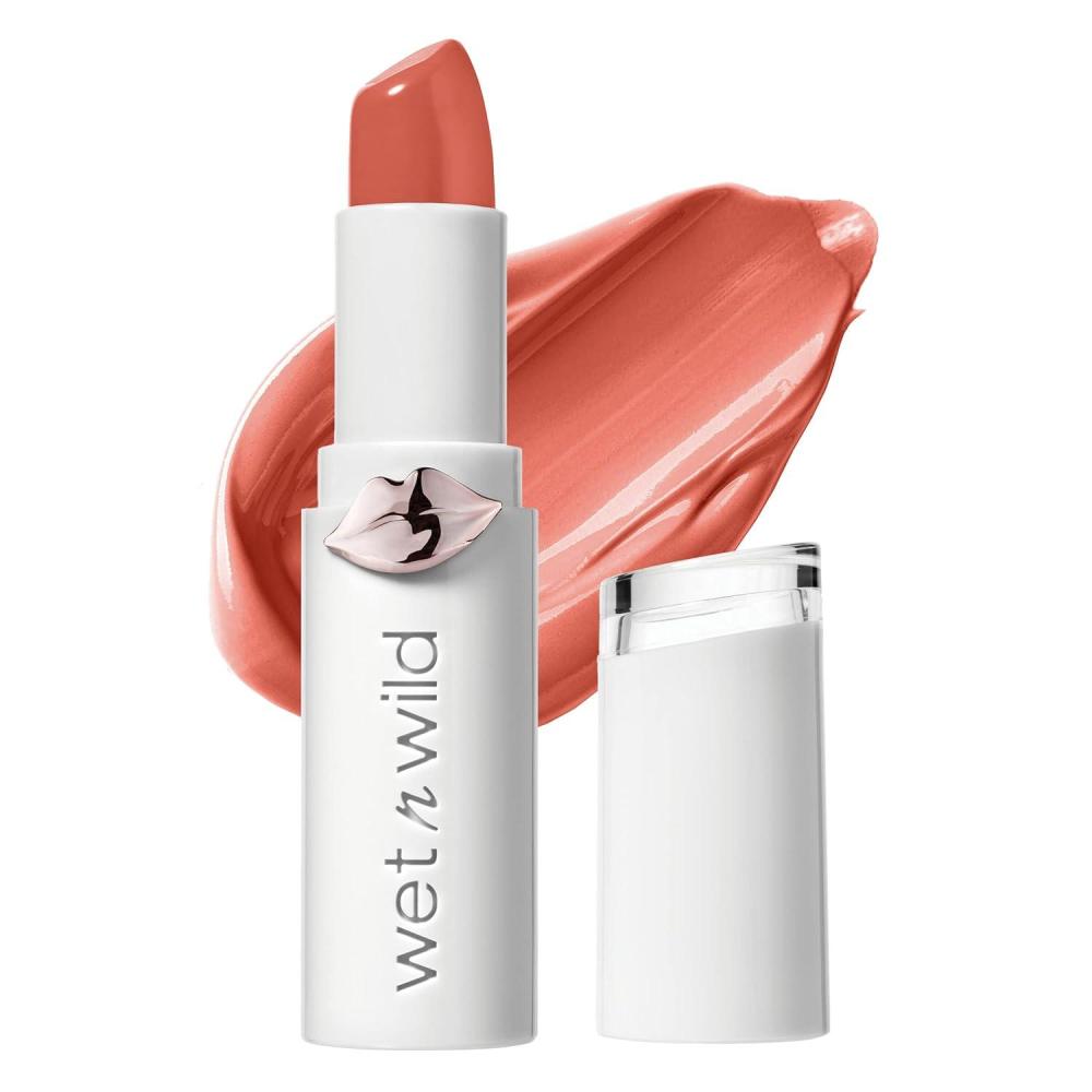 wet n wild Mega Last High-Shine Lipstick Lip Color, Infused with Seed Oils For a Nourishing High-Shine, Buildable & Blendable Creamy Color, Cruelty-Free & Vegan – Pinky Ring(Bellini Overflow)