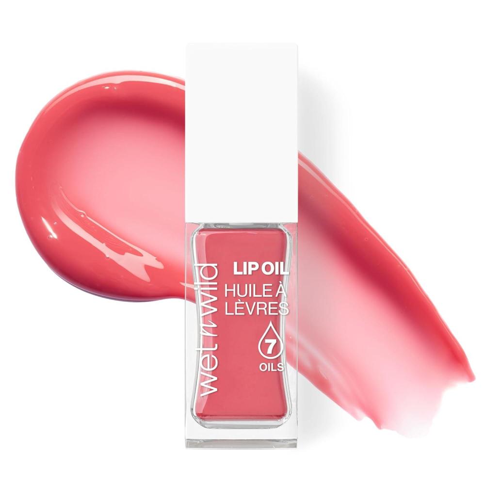 wet n wild Lip Oil – Lightweight, Non-Sticky, Hydrating & Nourishing Formula with 7 Conditioning Oils, Vegan & Cruelty-Free – Cedar Rose(Vintage Society)