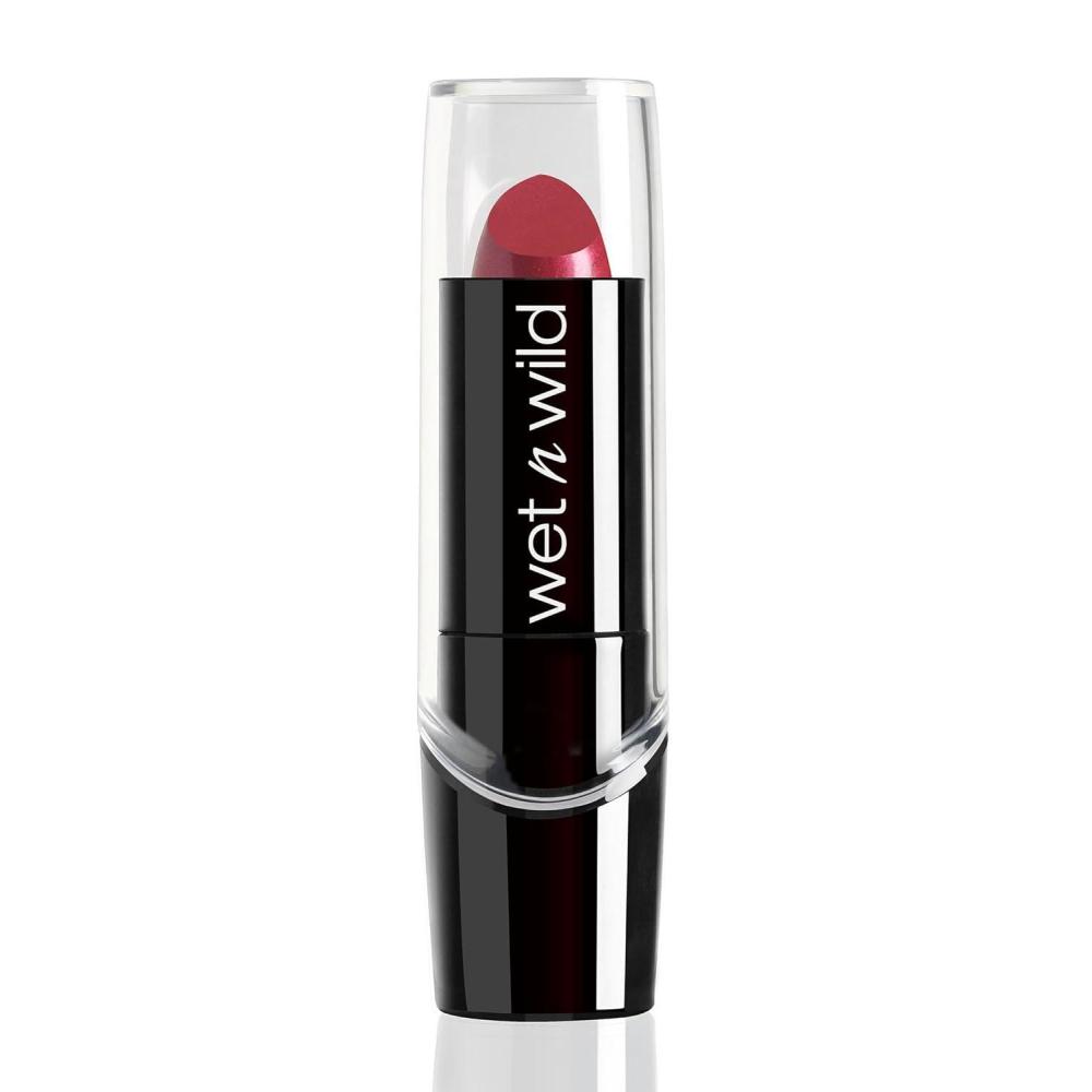 wet n wild Silk Finish Lipstick, Hydrating Rich Buildable Lip Color, Formulated with Vitamins A,E, & Macadamia for Ultimate Hydration, Cruelty-Free & Vegan – Hot Red(Just Garnet)