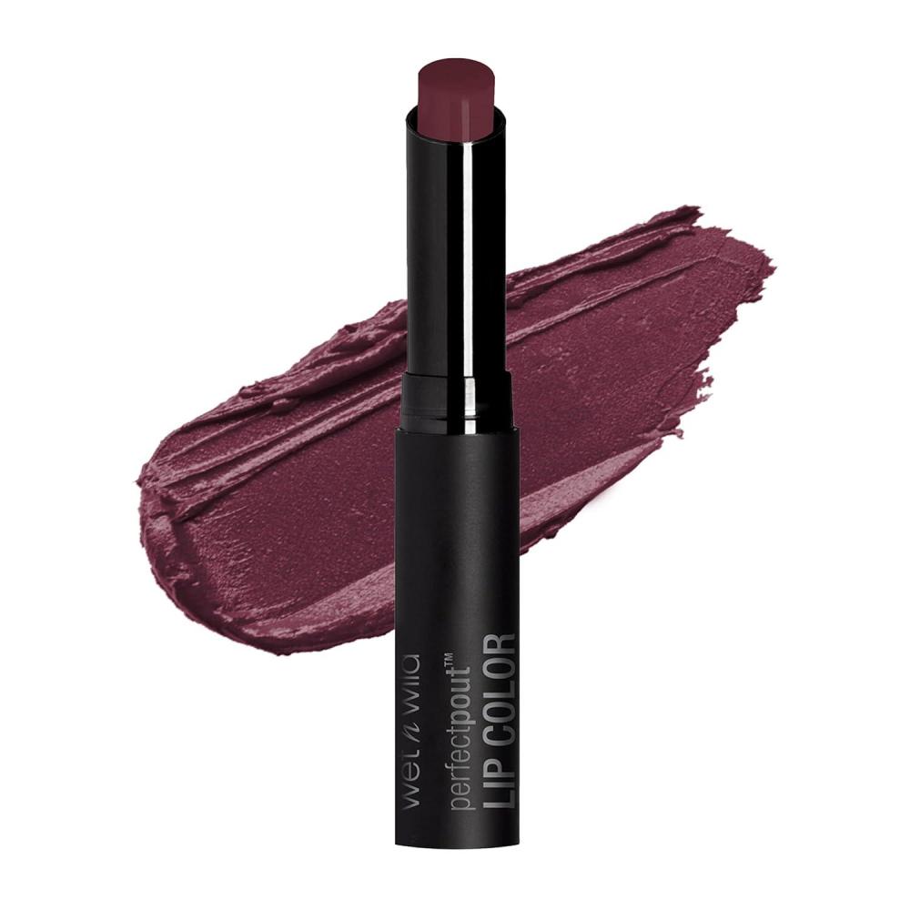wet n wild Perfect Pout Lipstick, Black Power Outage Vegan | Gluten-Free | Cruelty-Free | Lip Color(99% Chance Of Wine)