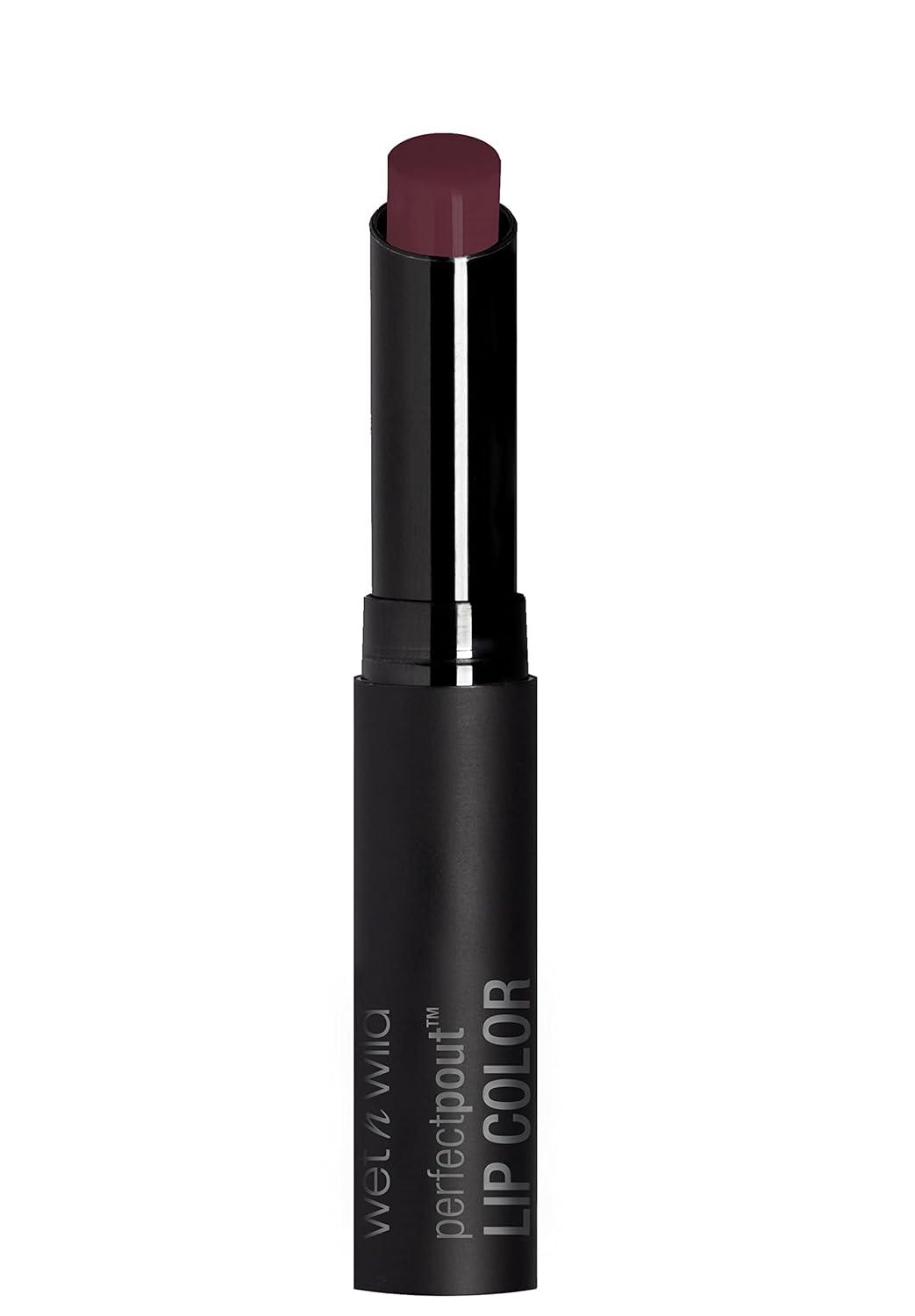 wet n wild Perfect Pout Lipstick, Black Power Outage Vegan | Gluten-Free | Cruelty-Free | Lip Color(99% Chance Of Wine)
