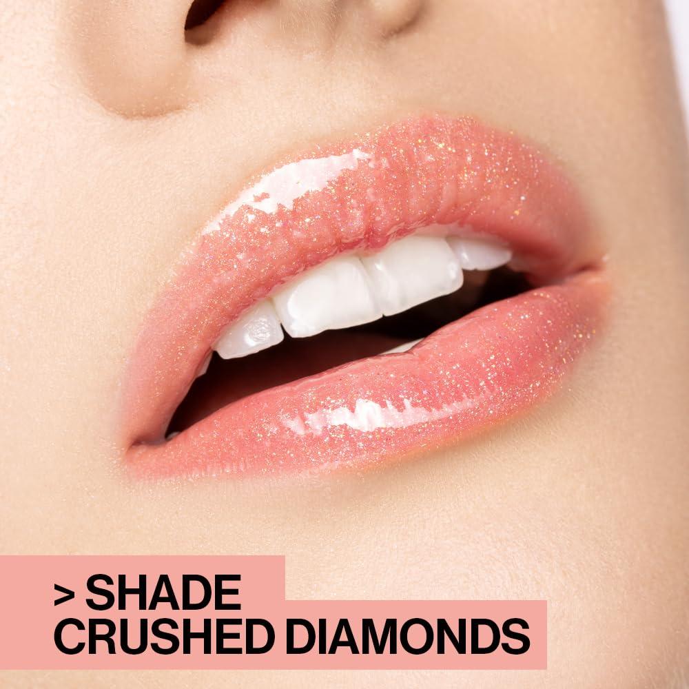 wet n wild MegaSlicks Lip Gloss, Ultra-Glossy, Vitamin-E Enriched, Ultra-Gloss High Shine Moisturizing, Cruelty-Free & Vegan – Berried Treasure(Carded)(Crushed Diamonds)