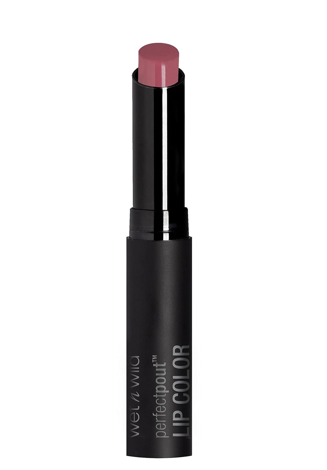 wet n wild Perfect Pout Lipstick, Black Power Outage Vegan | Gluten-Free | Cruelty-Free | Lip Color(Ring Around The Rosy)