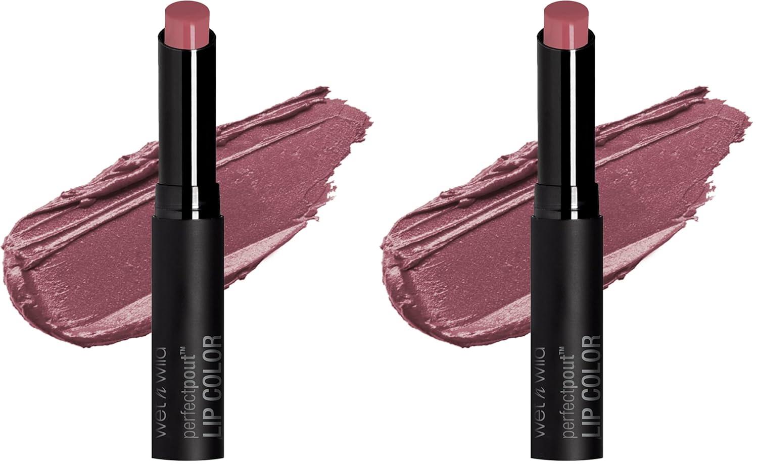 wet n wild Perfect Pout Lipstick, Black Power Outage Vegan | Gluten-Free | Cruelty-Free | Lip Color(Ring Around The Rosy)