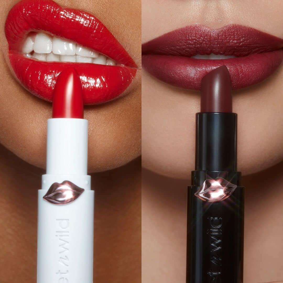 wet n wild Mega Last High-Shine Lipstick Lip Color, Infused with Seed Oils For a Nourishing High-Shine, Buildable & Blendable Creamy Color, Cruelty-Free & Vegan – Pinky Ring(Crimson Crime)
