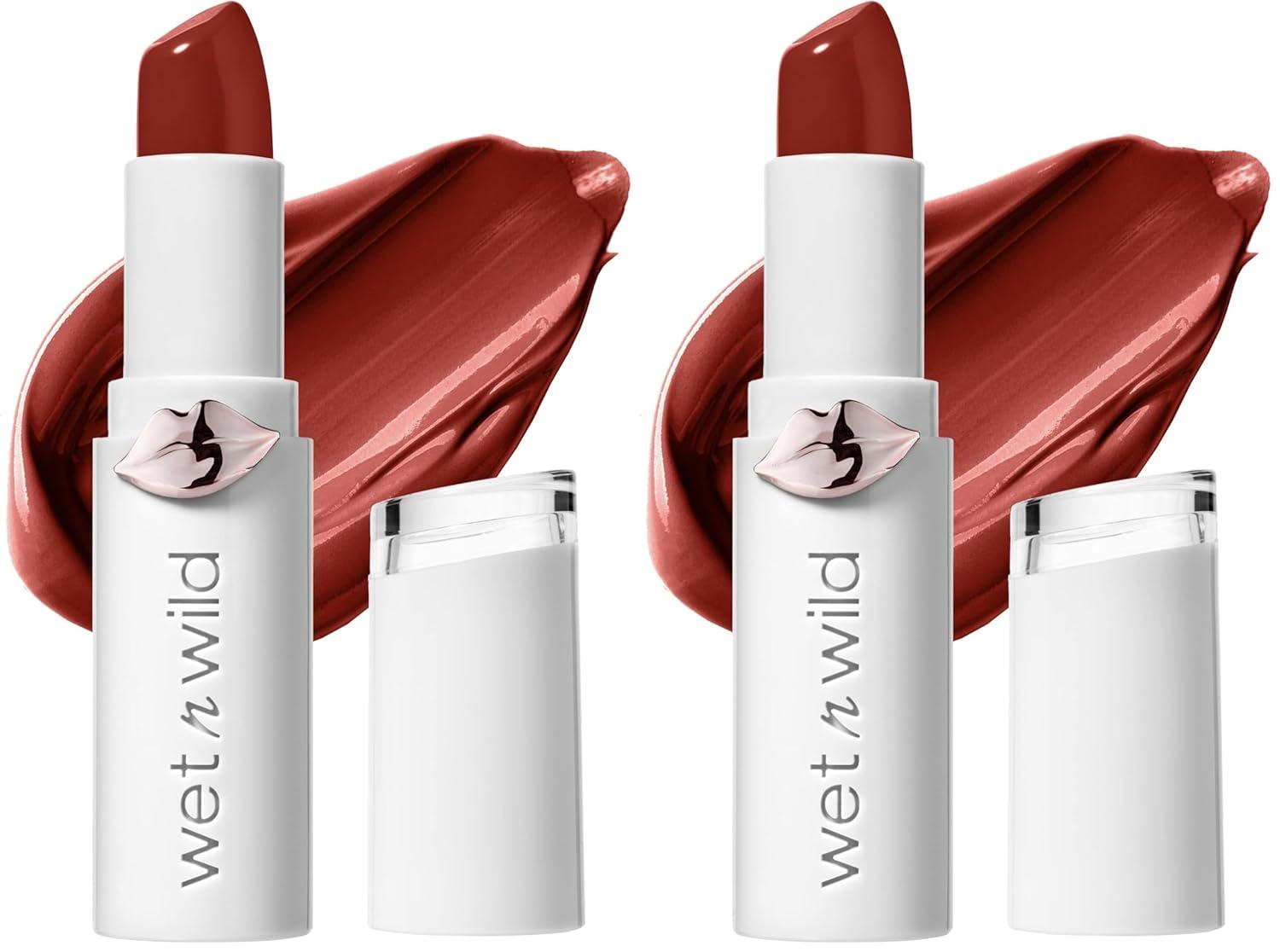 wet n wild Mega Last High-Shine Lipstick Lip Color, Infused with Seed Oils For a Nourishing High-Shine, Buildable & Blendable Creamy Color, Cruelty-Free & Vegan – Pinky Ring(Crimson Crime)