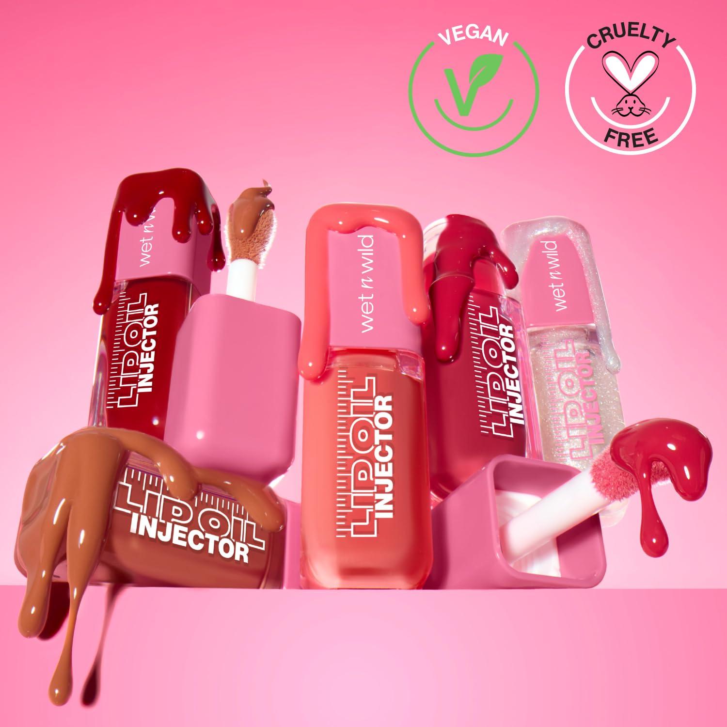 wet n wild Hello Kitty Glitter Lip Oil, New 10 Oil Infused Formula, Warm Apple Pie Lightly Scented, Sparkly Bold Colors, Cruelty-Free & Vegan – Diamond Bow(Shimmer Me Baby)