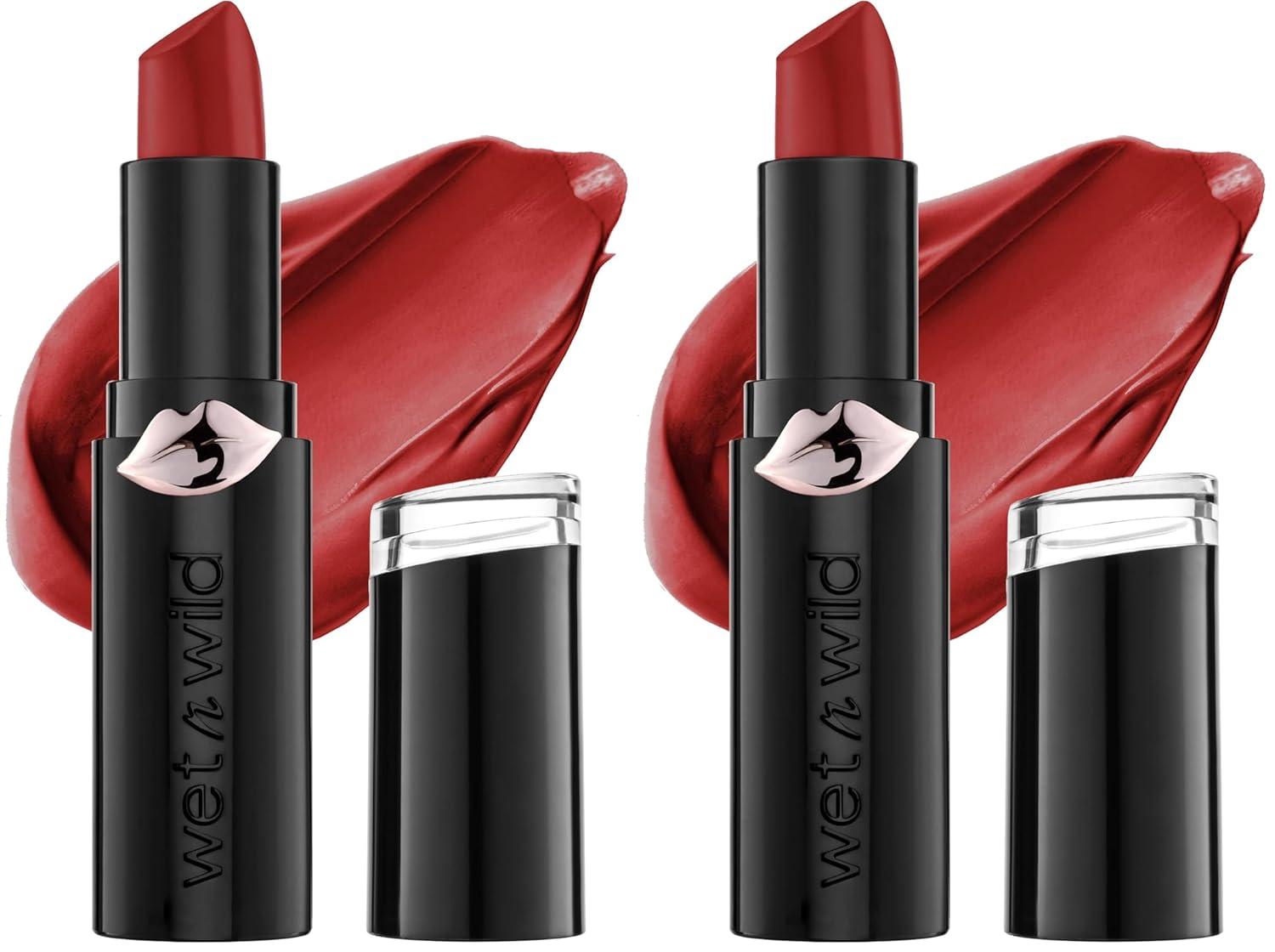 wet n wild Mega Last Matte Lip Color, Semi Matte Hyaluronic Acid Infused, Long Lasting Full Coverage for a Nourishing Pout, Cruelty-Free & Vegan – Cinnamon Spice(Stoplight Red)