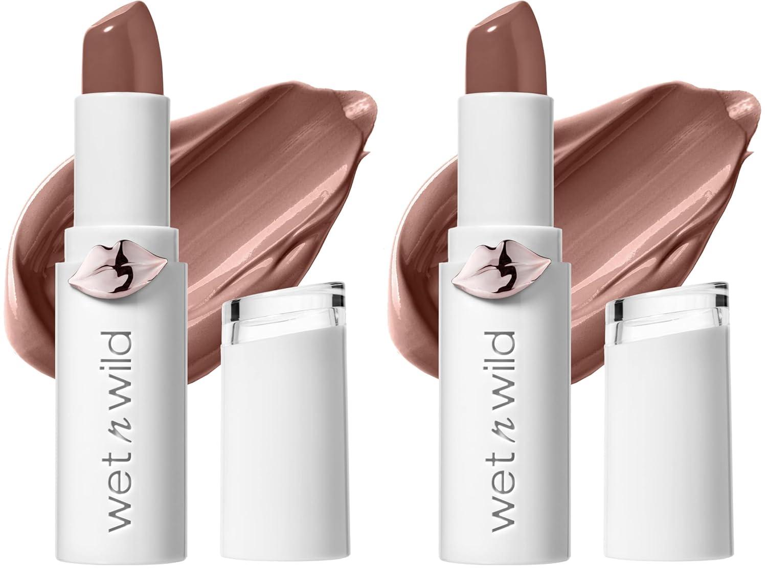 wet n wild Mega Last High-Shine Lipstick Lip Color, Infused with Seed Oils For a Nourishing High-Shine, Buildable & Blendable Creamy Color, Cruelty-Free & Vegan – Pinky Ring(Clothes Off)