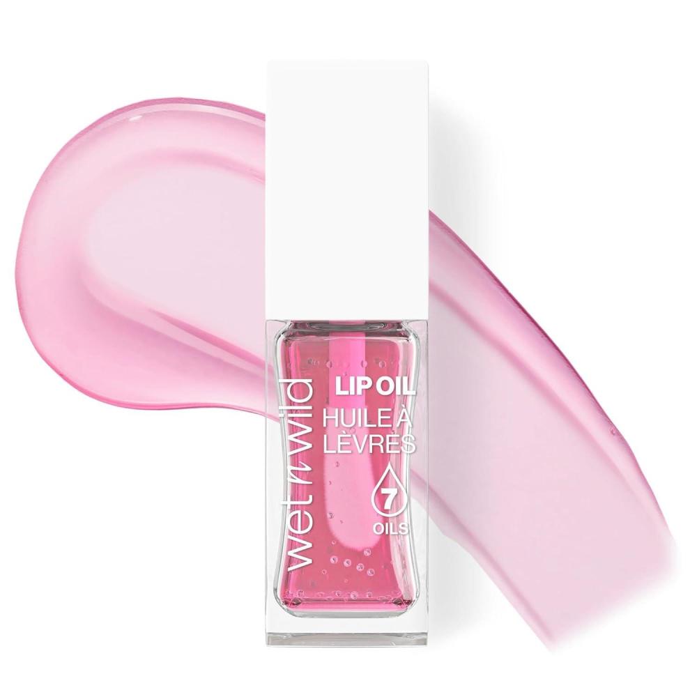 wet n wild Lip Oil – Lightweight, Non-Sticky, Hydrating & Nourishing Formula with 7 Conditioning Oils, Vegan & Cruelty-Free – Cedar Rose(Rose Quartz)