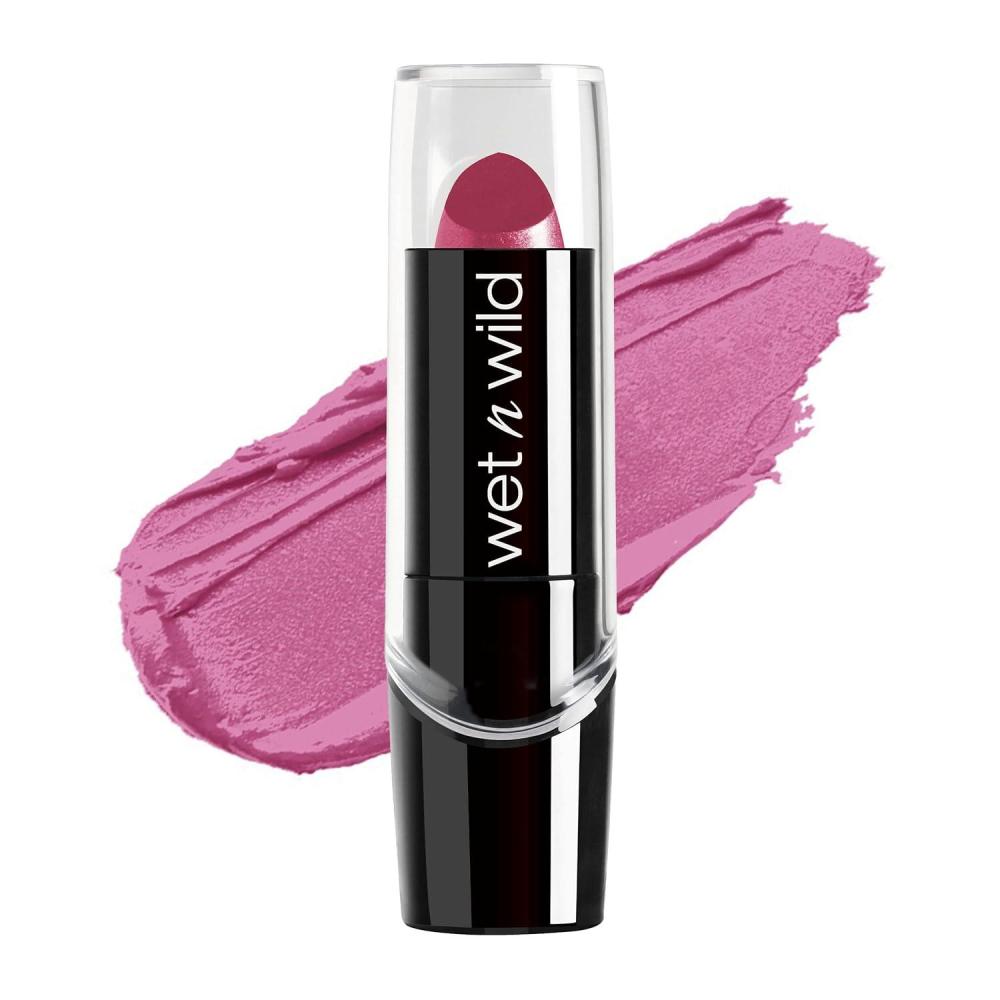wet n wild Silk Finish Lipstick, Hydrating Rich Buildable Lip Color, Formulated with Vitamins A,E, & Macadamia for Ultimate Hydration, Cruelty-Free & Vegan – Hot Red(Light Berry Frost)