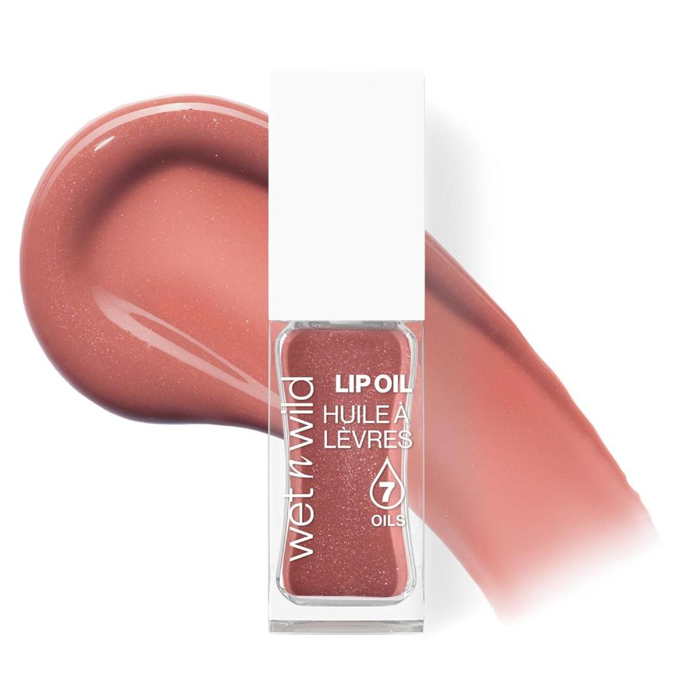 wet n wild Hello Kitty Glitter Lip Oil, New 10 Oil Infused Formula, Warm Apple Pie Lightly Scented, Sparkly Bold Colors, Cruelty-Free & Vegan – Diamond Bow(Cocoa Rose)
