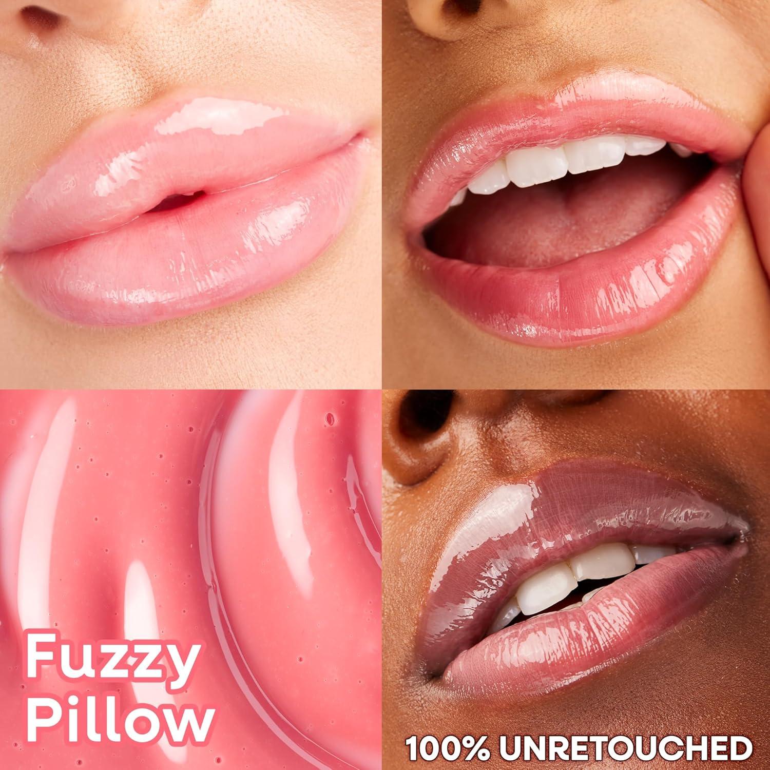 wet n wild Hello Kitty Glitter Lip Oil, New 10 Oil Infused Formula, Warm Apple Pie Lightly Scented, Sparkly Bold Colors, Cruelty-Free & Vegan – Diamond Bow(Fuzzy Pillow)