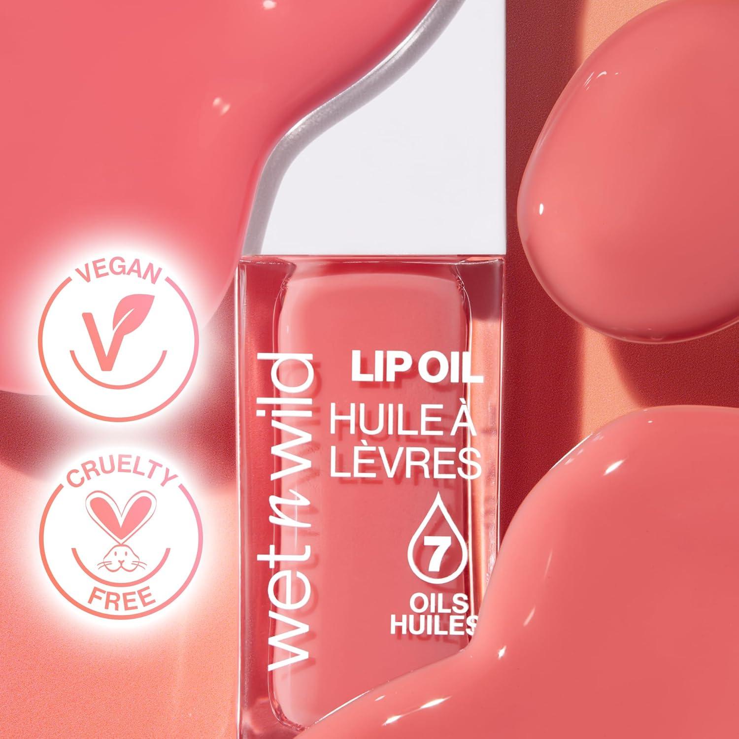wet n wild Hello Kitty Glitter Lip Oil, New 10 Oil Infused Formula, Warm Apple Pie Lightly Scented, Sparkly Bold Colors, Cruelty-Free & Vegan – Diamond Bow(Fuzzy Pillow)