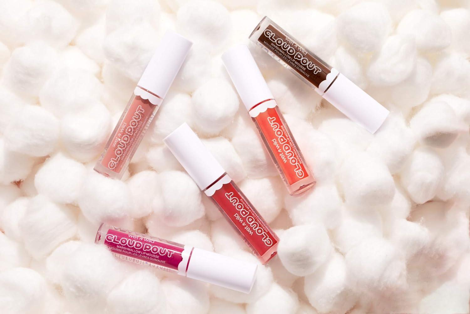 wet n wild Lip Cream Cloud Pout w/Marshmallow, Pink Girl, You’re Whipped | Argan Oil | Vitamin E | Marshmallow Flavored(Dark Brown Love You Smore)