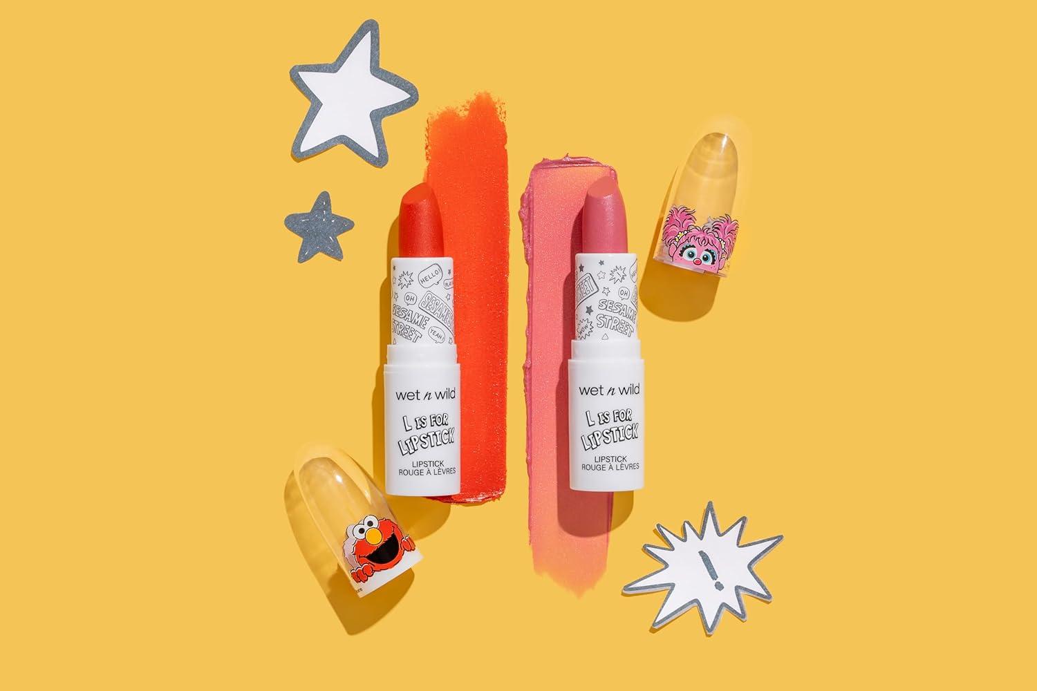 wet n wild x Sesame Street, L Is For Lipstick Giggles(Giggles – Tomato Red)