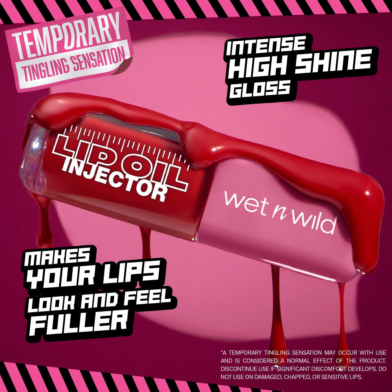 wet n wild Hello Kitty Glitter Lip Oil, New 10 Oil Infused Formula, Warm Apple Pie Lightly Scented, Sparkly Bold Colors, Cruelty-Free & Vegan – Diamond Bow(Hottest Flame)