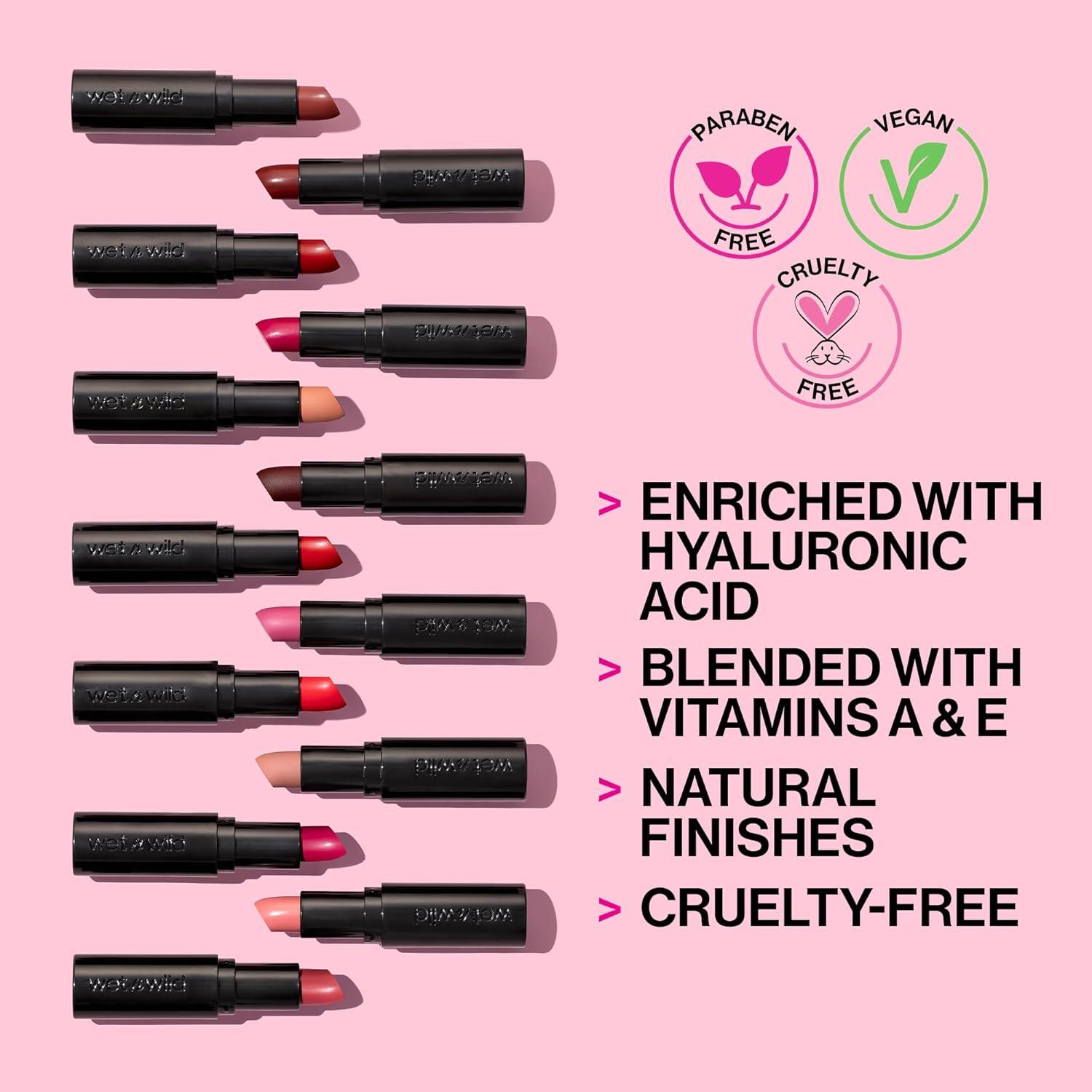 wet n wild Mega Last Matte Lip Color, Semi Matte Hyaluronic Acid Infused, Long Lasting Full Coverage for a Nourishing Pout, Cruelty-Free & Vegan – Cinnamon Spice(Cinnamon Spice)