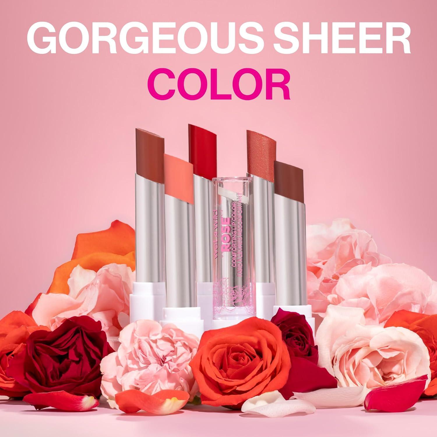 wet n wild Rose Comforting Glossy Natural Lipstick Dark Red Taffy Daddy(Cherry Syrup)