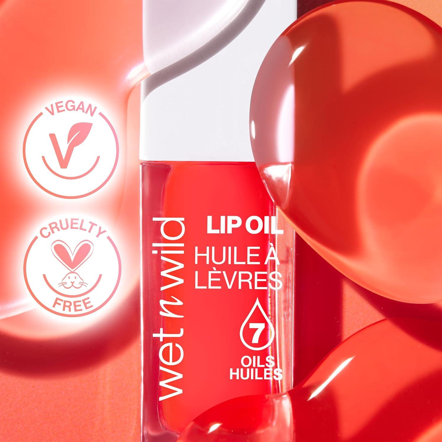 wet n wild Hello Kitty Glitter Lip Oil, New 10 Oil Infused Formula, Warm Apple Pie Lightly Scented, Sparkly Bold Colors, Cruelty-Free & Vegan – Diamond Bow(Sweet Cherries)