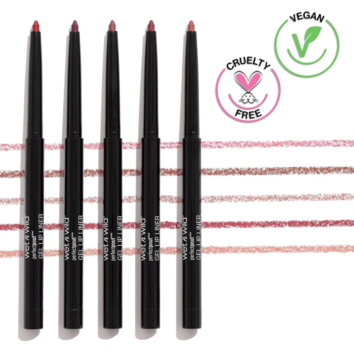 wet n wild Perfect Pout Matte Retractable Gel Lip Liner Pencil, Rich Creamy Long Lasting Color, Well-Defined and Flawless Application, Vegan & Cruelty-Free – Purple Lay Down the Mauves(Plum Together)