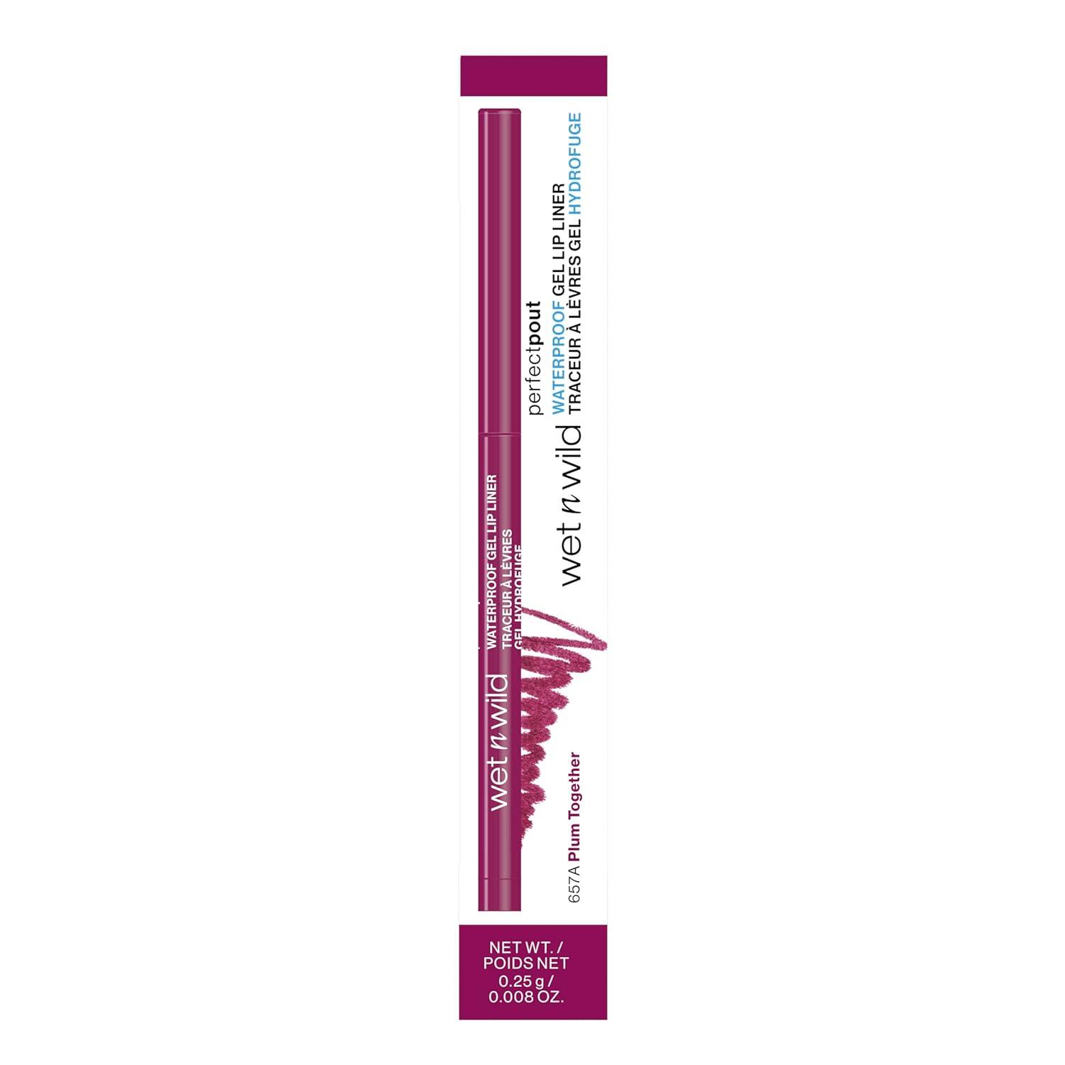 wet n wild Perfect Pout Matte Retractable Gel Lip Liner Pencil, Rich Creamy Long Lasting Color, Well-Defined and Flawless Application, Vegan & Cruelty-Free – Purple Lay Down the Mauves(Plum Together)