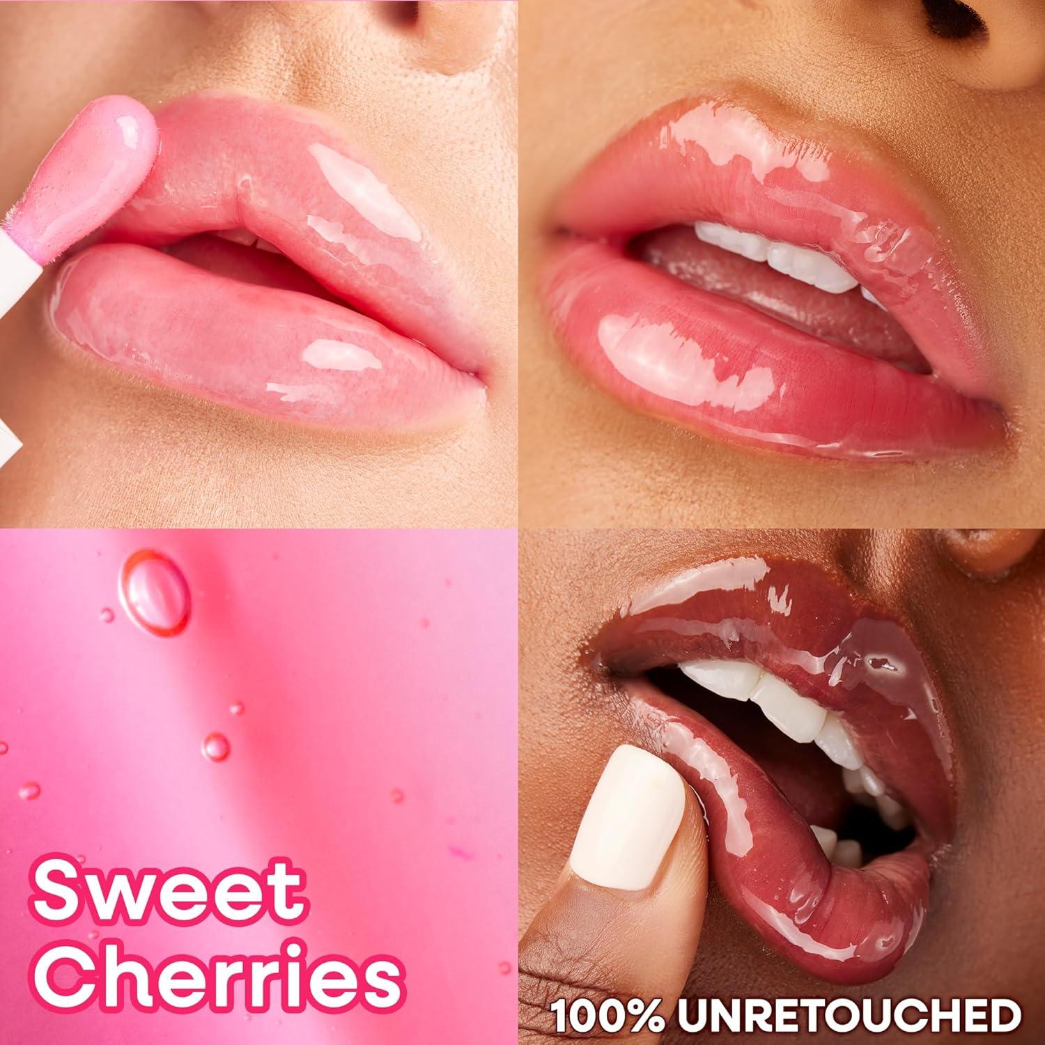 wet n wild Lip Oil – Lightweight, Non-Sticky, Hydrating & Nourishing Formula with 7 Conditioning Oils, Vegan & Cruelty-Free – Cedar Rose(Sweet Cherries)